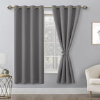 Blackout Curtains for Bedroom, 52 x 63 Inches Length, Light Grey | Thermal - Image 8