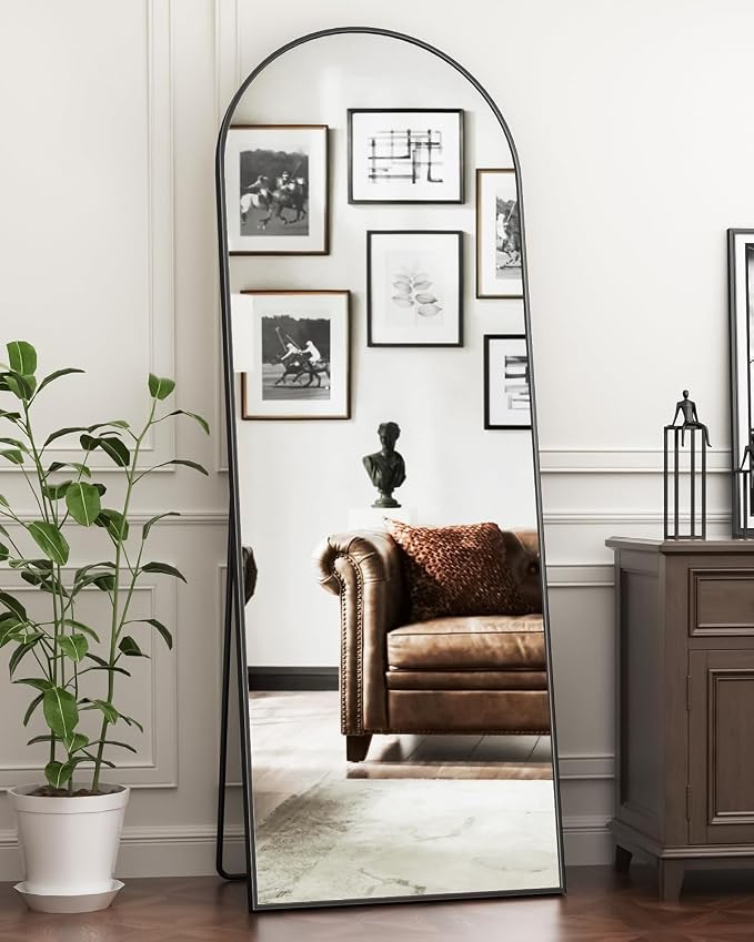 Antok 65" x22” Arched Full Length Floor Mirror, Free Standing/Wall Mount/Leaning by AntokMirror