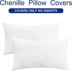 CaliTime Decorative Couch Throw Pillow Covers 26 X 16 Inches True White | Pack - Image 6