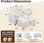 JUMMICO 40" Chaise Lounge Chair - Image 2