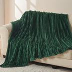NEWCOSPLAY Fleece Ribbed Cozy Throw Blanket - Image 3