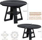 43.3in-59in Extendable Round Dining Table - Image 2