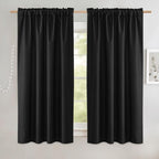 NICETOWN Black Truly Blackout Linen Blend Flax Drapes - Image 2