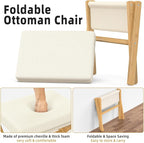 BAMBOOHOMIE Foldable Foot Stool Ottoman, Modern Foot Rest - Image 5