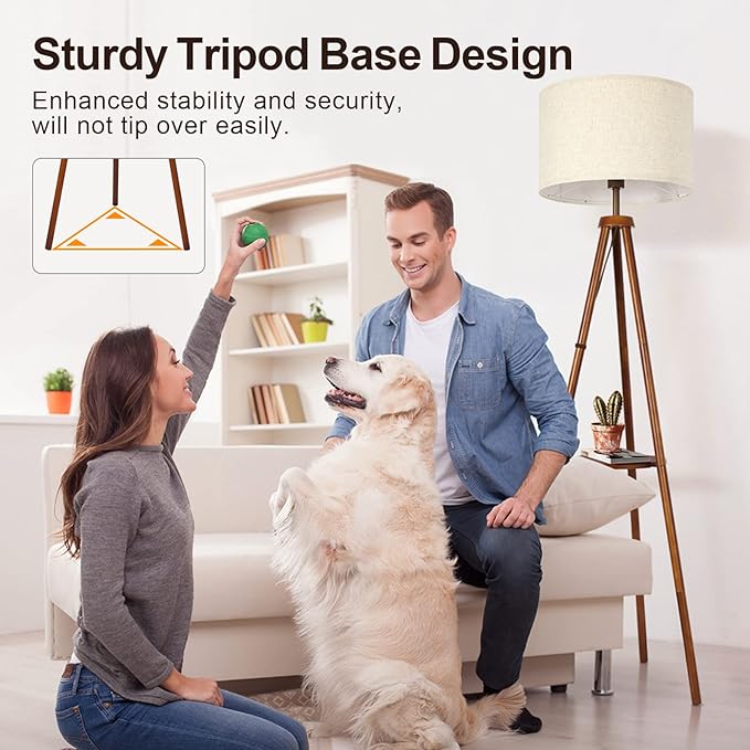 OUTON Wood Tripod Floor Lamp - Image 6