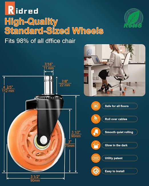 RidRed Gaming Chair Wheels - Image 2