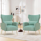Accent Chairs Set of 2, Upholstered Living Room Chairs, High Back Arm Chairs by YUUIJOAA
