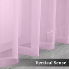 2 Pack: Basic Pink Sheer Curtain 84 Inches Long, Light Filtering Sheer Drapes - Image 5