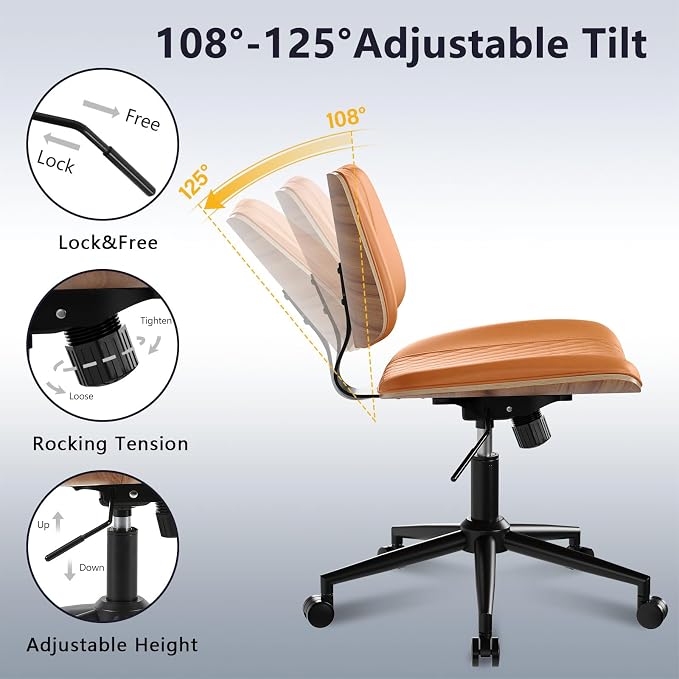 Modern Armless Office Chair - Image 4