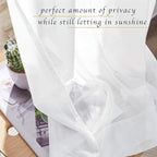 NICETOWN White Sheer Curtains 84 inches Long, Chiffon Semi Sheer Curtain Panels - Image 6
