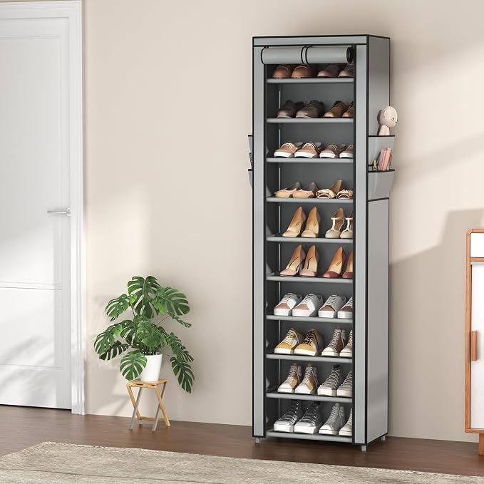 VTRIN Vertical Narrow Shoe Rack Organizer Tall Shoe Rack - Image 2