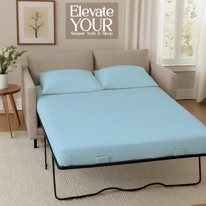 Sleeper Sofa Bed Sheet, 100% Cotton 400 Thread Count, 4 Piece Set, Deep Pocket - Image 4