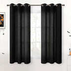 YoungsTex Black Linen Curtains 48 Inch Length by YoungsTex