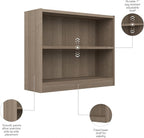 Bush Home Small 2 Shelf Bookcase, 2 Tier Bookshelf Storage Cabinet - Image 6