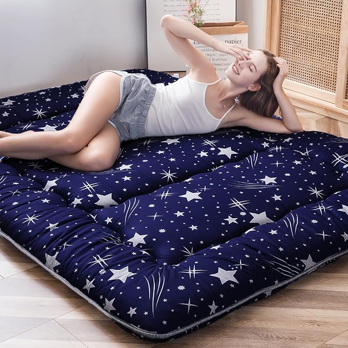 MAXYOYO Navy Starry Sky Japanese Floor Futon Mattress, Tatami Mat Portable by MAXYOYO