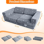 MeMoreCool Modular Kids Sofa, 10-Piece Foam Sectional Couch - Image 3