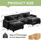 Oprisen 120" Modular Sectional Sofa, Comfy Cloud Couch Sectional Sofa - Image 2