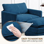 ROWHY Single Armchair with Ottoman, Modern Corduroy Cloud Couch with - Image 5