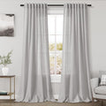 Grey Linen Back Tab Curtains 84 Inch Length by Nanspring