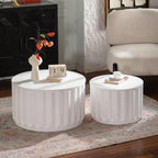46.46'' White Round Coffee Table Set of 2 - Image 8