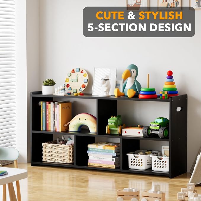 SpaceAid 5-Compartment Bookshelf, Montessori Bookcase - Image 4