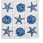 NIKKY HOME Beach Decor Tic Tac Toe 5 Sand Dollars & 5 Starfish Pieces Wood by NIKKYHOME