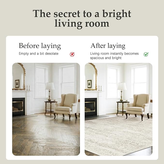 Double Layers 8x10 Area Rugs for Living Room, Dining Room, Playroom | Ultra - Image 7