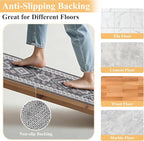 HEBE Boho Kitchen Rugs Set of 3, Non Slip Washable Kitchen Mats - Image 3