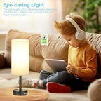 Fenmzee Beige Touch Table Lamp for Bedroom - Image 5