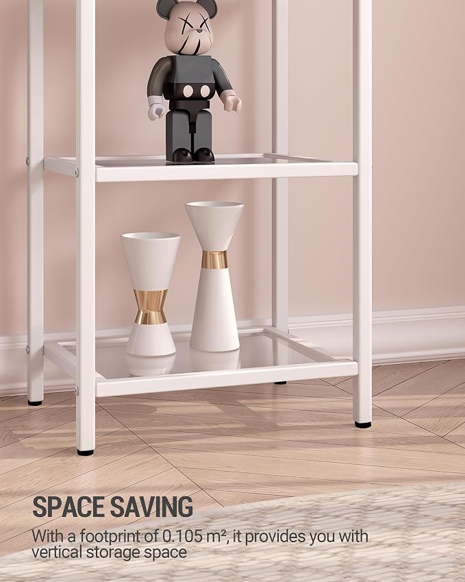 Hzuaneri Bookcase Bookshelf, Tempered Glass Bookshelves, Slim Shelving Unit - Image 6