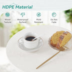 HDPE White Round Outdoor Table, Weather-Resistant, 15.8x15.8x16.7 inches - Image 6