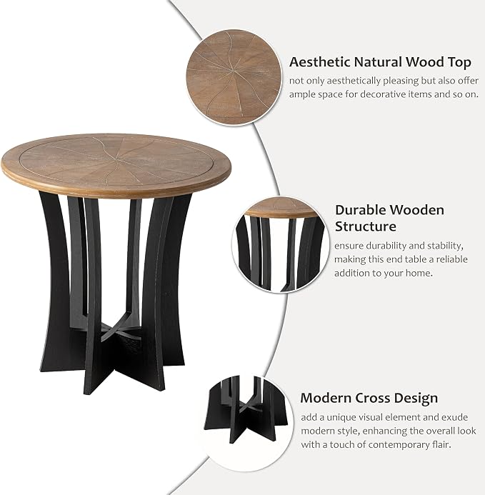 COZAYH Farmhouse Round End Table X 2P - Image 6