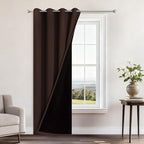 Yakamok Chocolate Brown Blackout Curtains 96 Inches Long 52" Wide, 1 Panel | by Yakamok