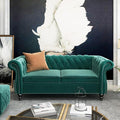 Chesterfield Loveseat Sofa, Modern Velvet Small Sofa Couch 2 Seater by RUSTYER