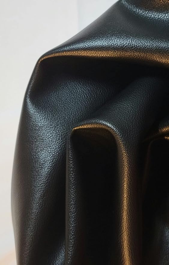 NAT Leathers | Black Soft Faux Vegan PU Leather by The Yard 25 Yard roll - Image 2