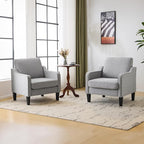 VINGLI Accent Chairs Set of 2 Gray Living Room Chairs Reading Chair by VINGLI