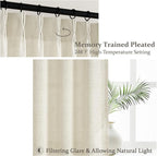Custom Cream Light Filtering Floor to Ceiling Curtains 100 Inches Long - Image 4