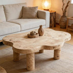 40" Cloud Coffee Table with 4 Round Table Legs, Modern Irregular Center Table - Image 3