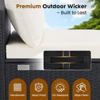 DUMOS 7 Piece Outdoor Patio Sectional Sofa, Modular Wicker Furniture Set - Image 5