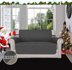 Easy-Going Reversible Couch Cover, 2 Cushion Sofa, Darkgray/Beige | Machine - Image 2