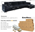 EASE MOOSE Oversized Sectional Modular Sofa, Large L Sectional Couch Wide Deep - Image 2