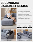 108 Inch Cloud Sectional Couch, Modern Modular Sectional Sofa - Image 8