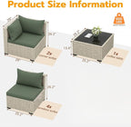 UDPATIO Outdoor Patio Furniture Set, 7-Piece PE Wicker Sectional Sofa - Image 6