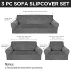Peryiter 3 Pcs Couch and Loveseat Covers Set Sofa Cover - Image 2