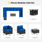 Aoxun Patio Furniture Set with Fire Pit Table, 12 Piece Outdoor Sectional Sofas - Image 7