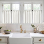 MIULEE 4-Panel 36 Inch Blackout Kitchen Tier Curtains Over Sink Natural | - Image 7