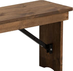 Flash Furniture Hercules Series 40" x 12" Commercial Grade Rustic Solid Pine - Image 9