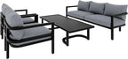 4-Piece Outdoor Steel Sofa Set, All Weather Patio Conversation Set - Image 8