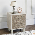 HOMPUS 2-Drawer Farmhouse Nightstand, Fully Assembled Boho Night Stand by HOMPUS