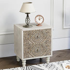 HOMPUS 2-Drawer Farmhouse Nightstand, Fully Assembled Boho Night Stand by HOMPUS